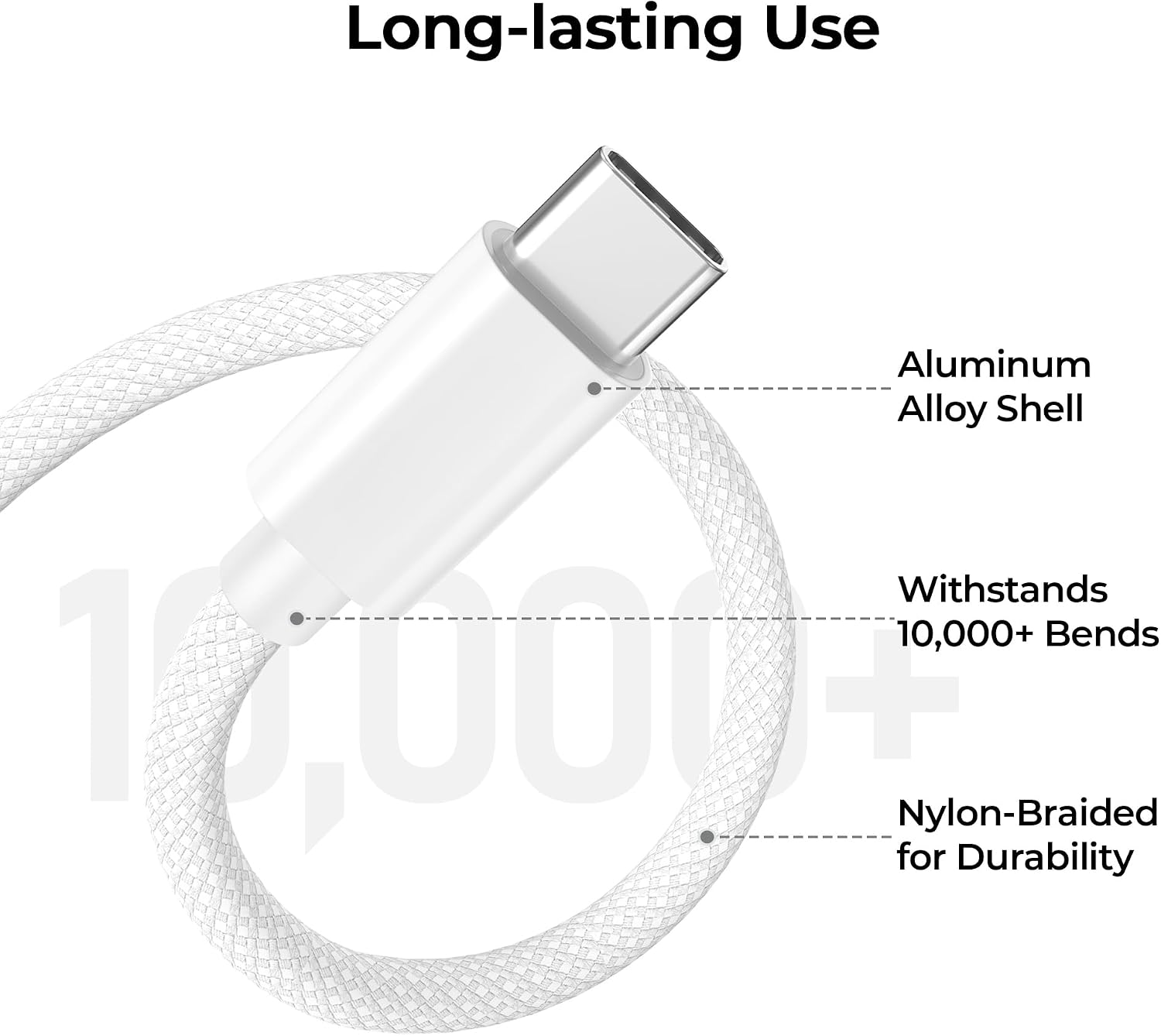 Detalle de USB-C Ladekabel 2 m, 2er Set Nylon