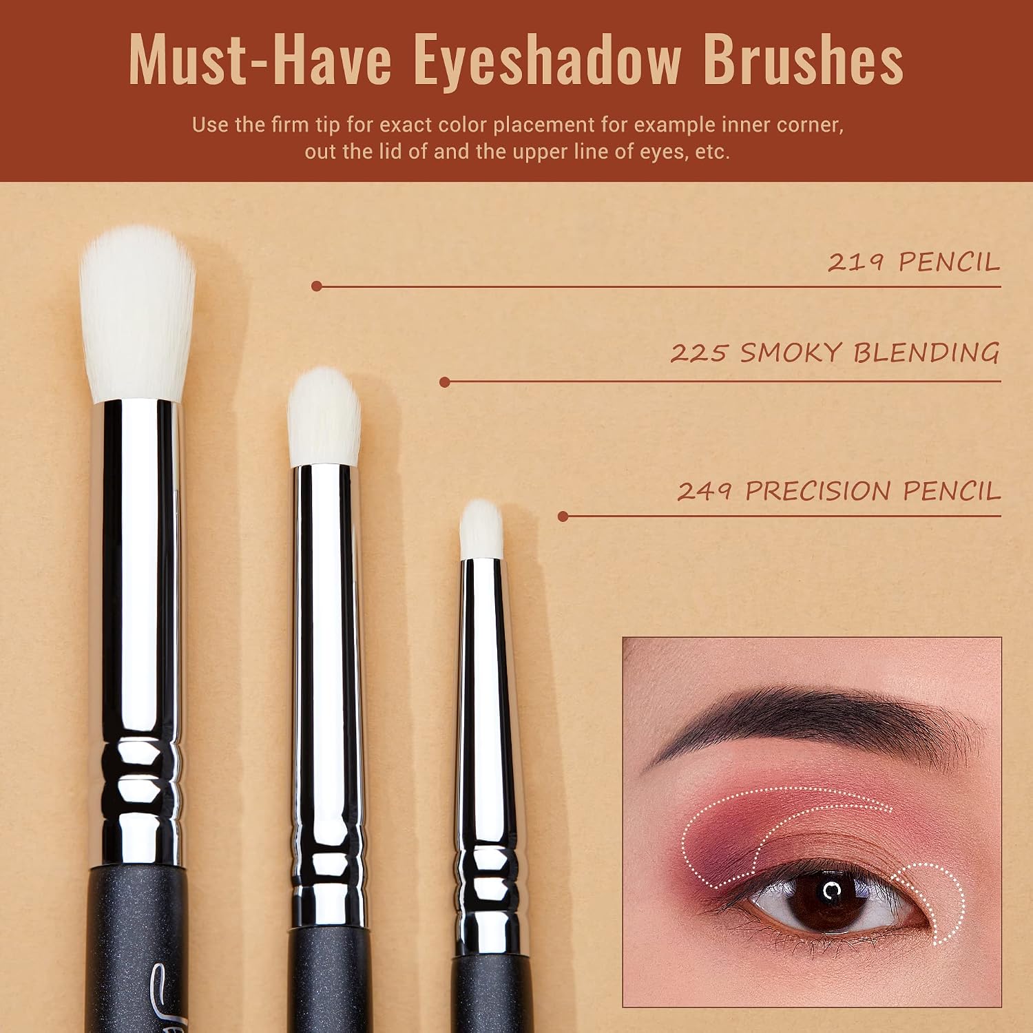 Detalle de Jessup Set de pinceaux maquillage pour fard à paupières 11 pièces (dont pinceau estompeur, anti-cernes yeux) – Nior T340