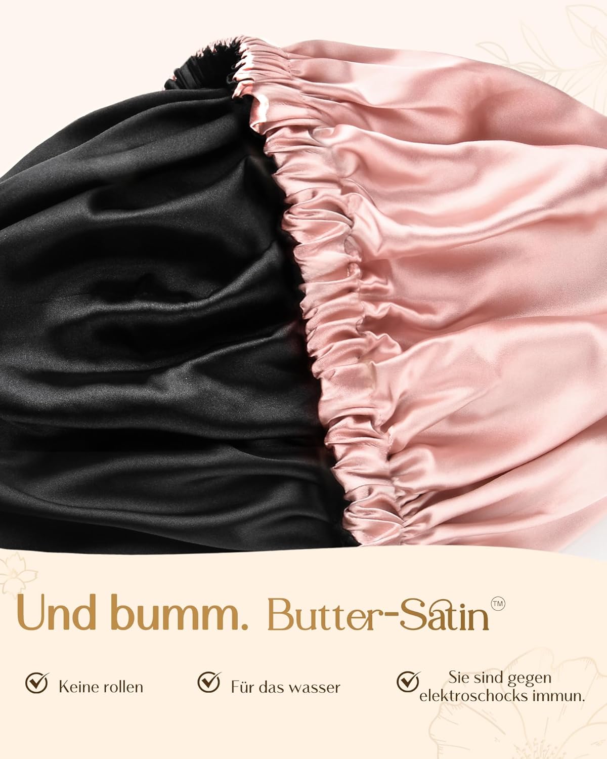 Thumbnail 3 de YANIBEST doppelschichtige Satinhaube (Seidenhaube) zum Schlafen – verstellbar für lockiges, natürliches Haar