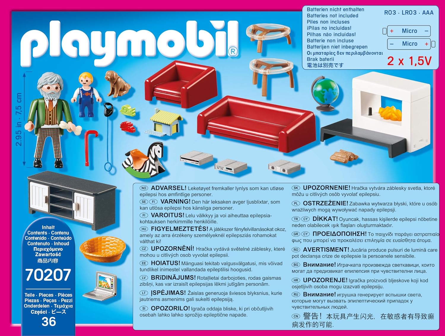 Thumbnail 6 de Playmobil 70207 Huiskamer met open haard, slaapbank en lichteffect