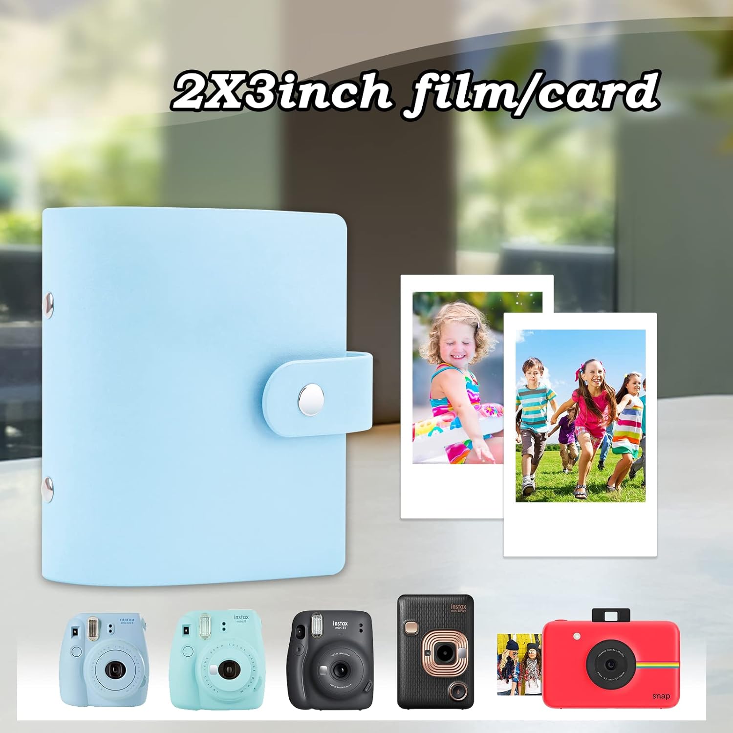Detalle 2 de 52-Taschen Mini-Fotoalbum für Sofortbild (u. a. Fujifilm Instax Mini & Polaroid Snap) – blau