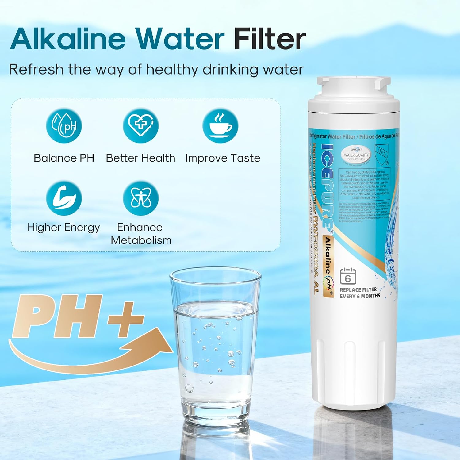 Detalle 2 de ICEPURE Refrigerator Water Filter, 4-Pack