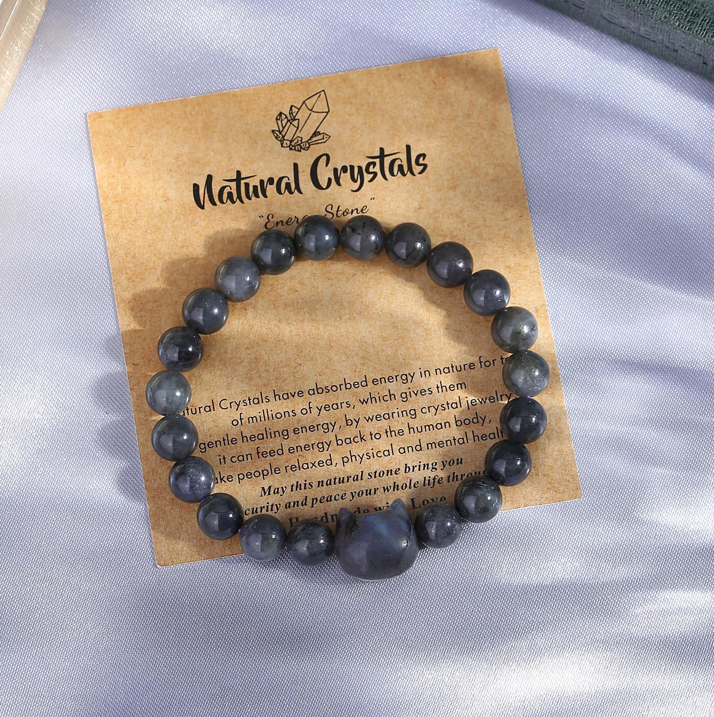 Thumbnail 1 de XIANNVXI Cat Crystal Bracelet: Labradorite Beaded Cat Gift for Women