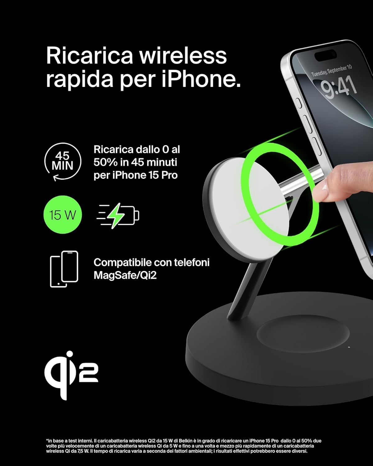Thumbnail 2 de Belkin BoostCharge 3 in 1 Qi2 Caricatore