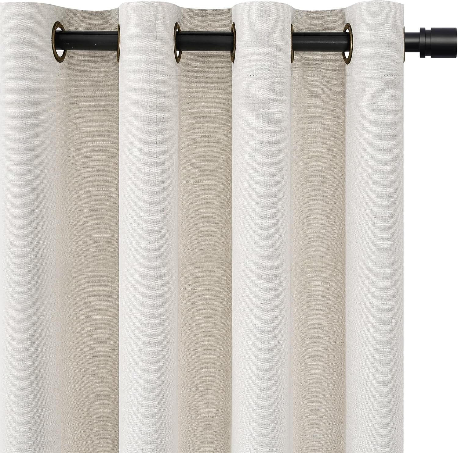 Detalle 2 de Drapenova Blackout Curtains, Linen-Blend Grommet Panels, 52W x 102L