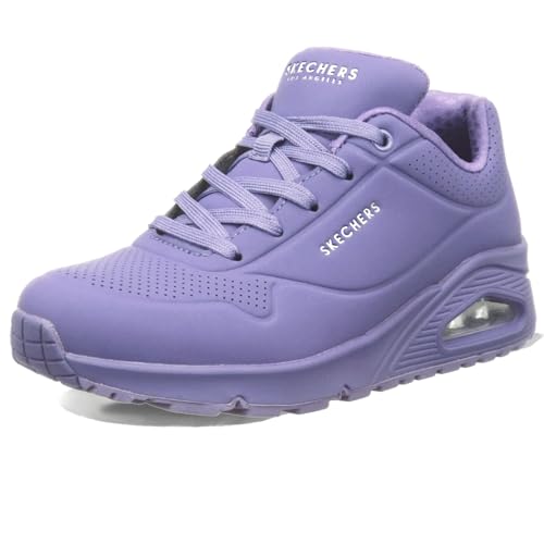 Detalle de Skechers Uno Lilac Durabuck Mesh para mujer (talla 40 EU): comodidad con cierre de velcro