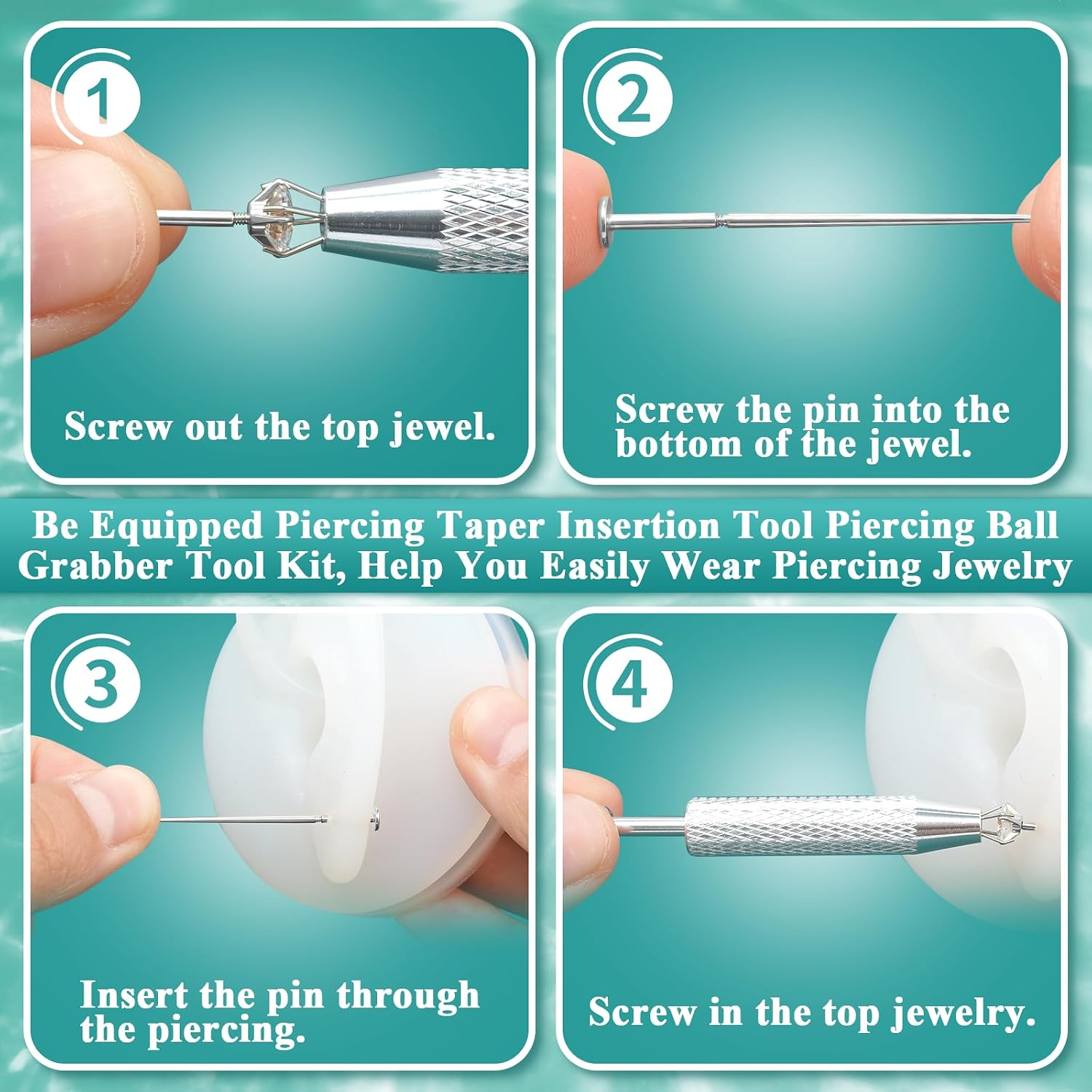 Detalle 1 de Flat Back Stud Earrings in 316L Surgical Steel