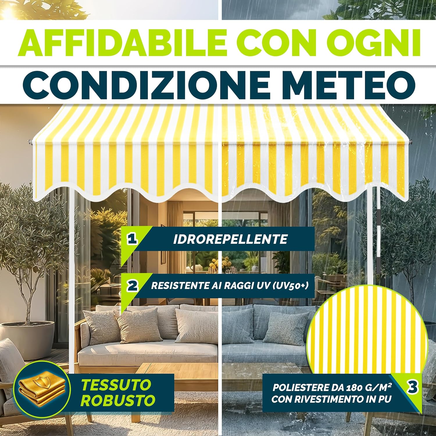 Thumbnail 3 de Tillvex Tenda da Sole a Bracci con Manovella: protezione solare affidabile per balcone e terrazzo