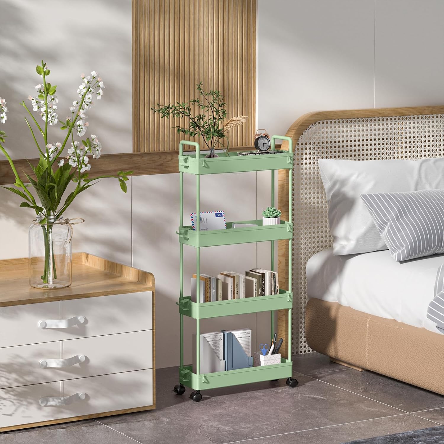 Thumbnail 5 de SOLEJAZZ 4-Tier Slim Storage Trolley 12x39x92cm