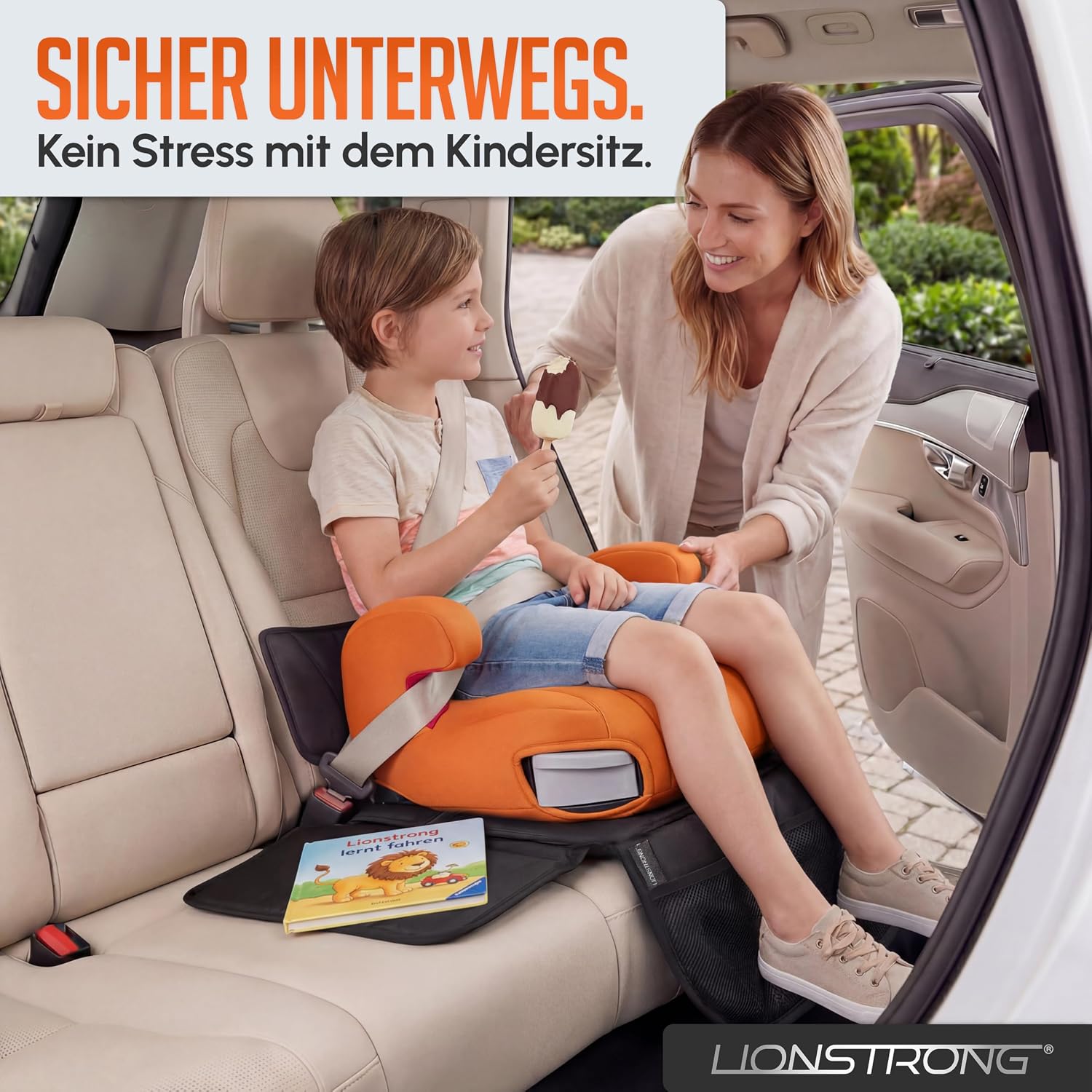 Thumbnail 5 de LIONSTRONG Kindersitzunterlage Auto – wasserdicht, ISOFIX geeignet, universell passtend (Schwarz, klein)