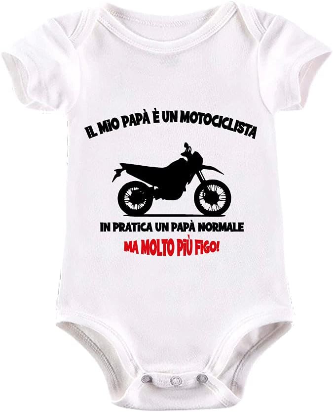 Thumbnail 3 de Body neonato La Ruotante in 100% cotone a manica corta con stampa motociclista, idea regalo nascita