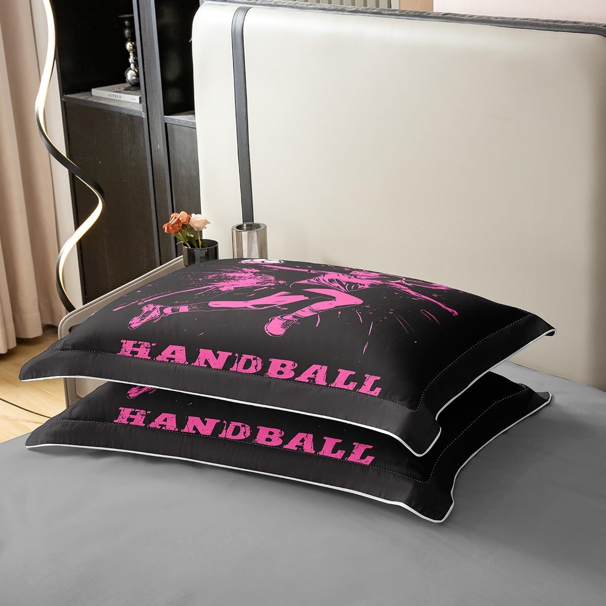 Thumbnail 4 de Homewish Kinder-Bettwäsche-Set „Ballspiele“ aus Baumwolle (135x200 cm), schwarz/rosa, 2-teilig
