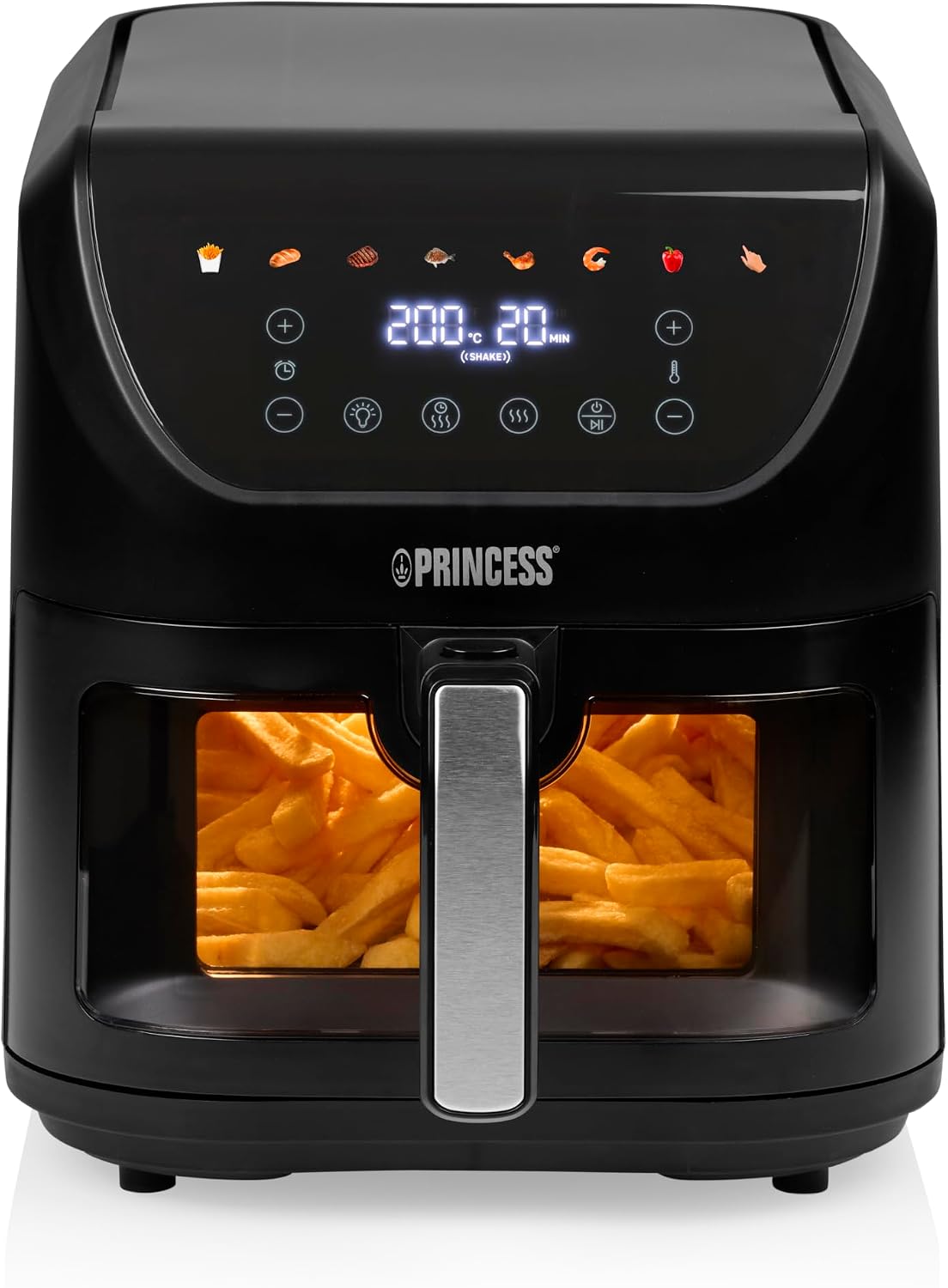 Detalle de Princess SlimFry Airfryer 🍟 8L, 2000W, Pantalla Digital, 8 Programas