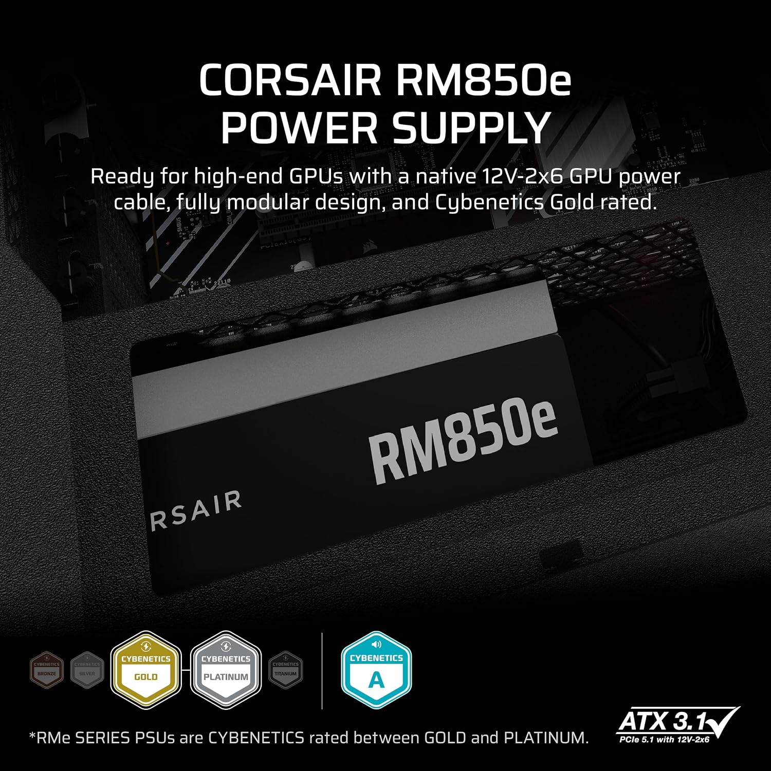 Detalle 2 de Corsair RM850e (2025) Fully Modular PSU
