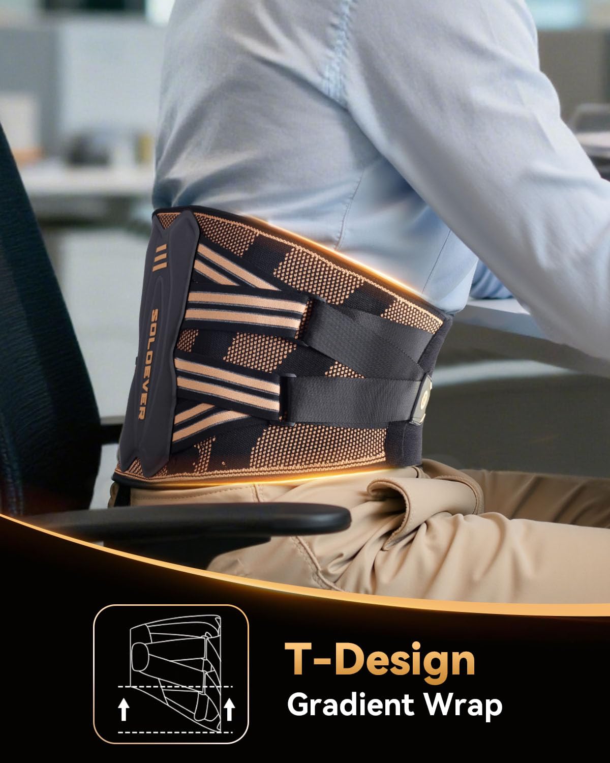 Thumbnail 5 de SOLOEVER Copper-Infused Back Brace for Lower Back Pain Relief