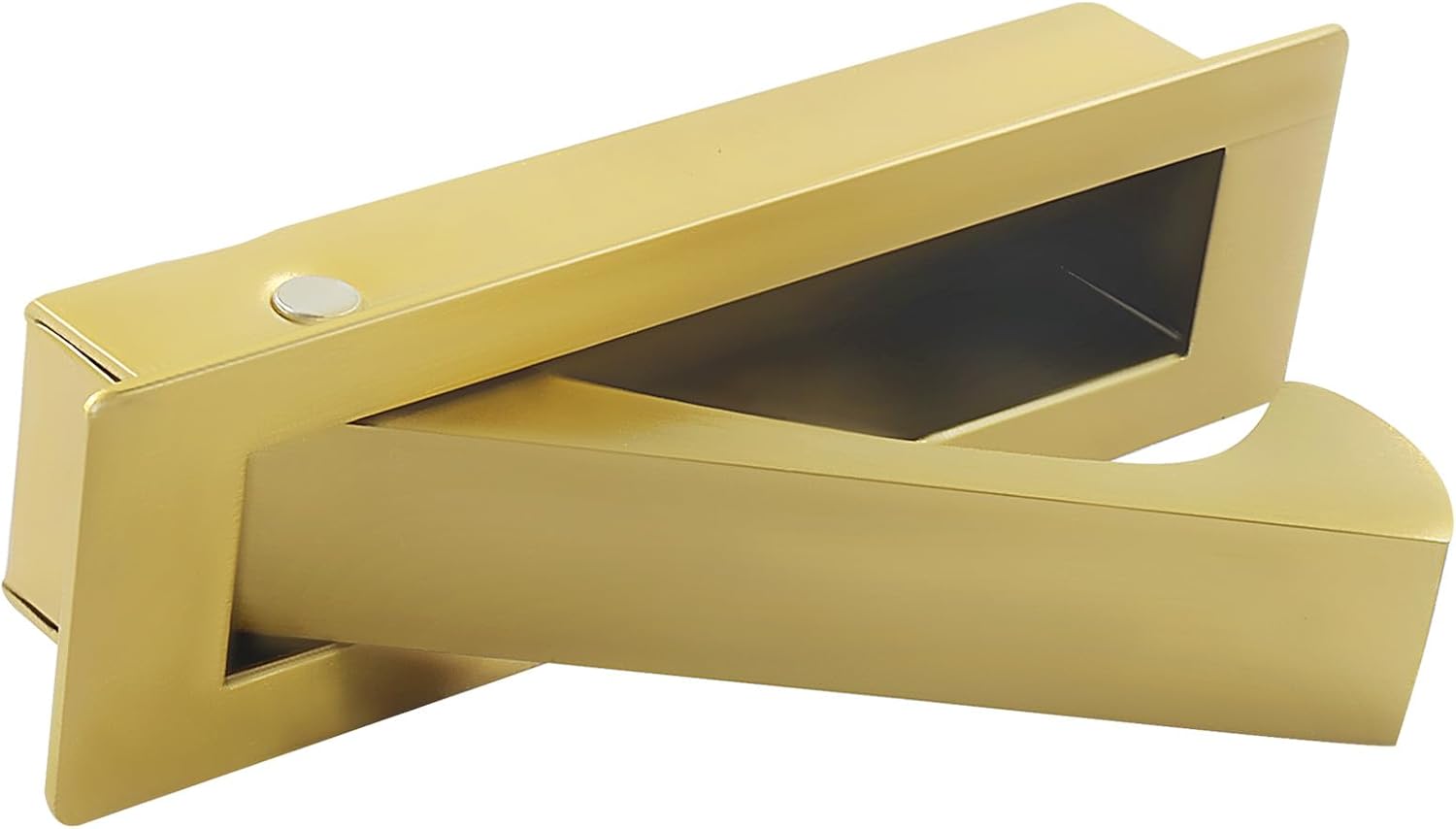 Thumbnail 1 de Cjueiom Recessed Pocket Door Pull Handle – Edge Flush, Hidden Finger Pull, Gold Finish