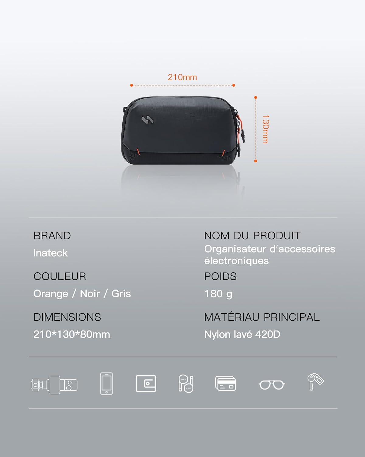 Thumbnail 1 de Inateck Pochette Organiseur 2 L pour accessoires