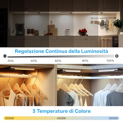 Detalle de PZSUNLY Led Sottopensile Cucina 3 Pezzi con Sensore di Movimento
