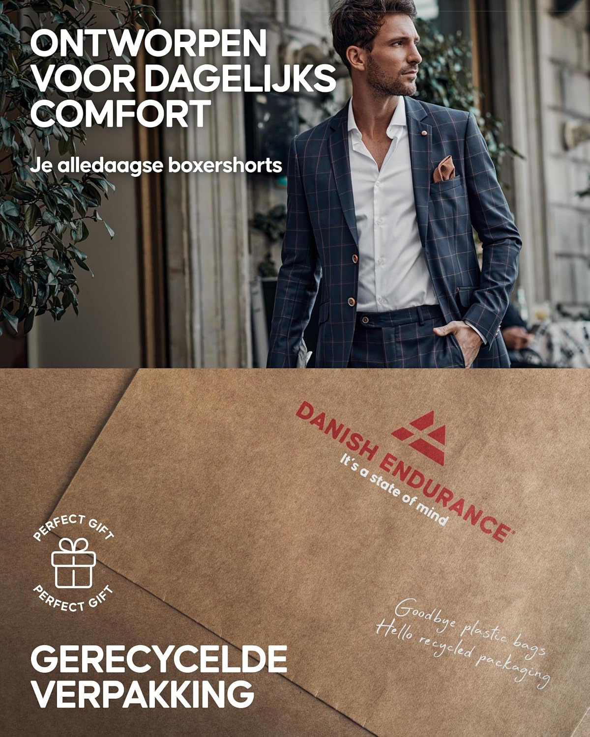 Detalle 1 de DANISH ENDURANCE katoenen boxershorts heren, klassieke pasvorm, 6- of 10-pack