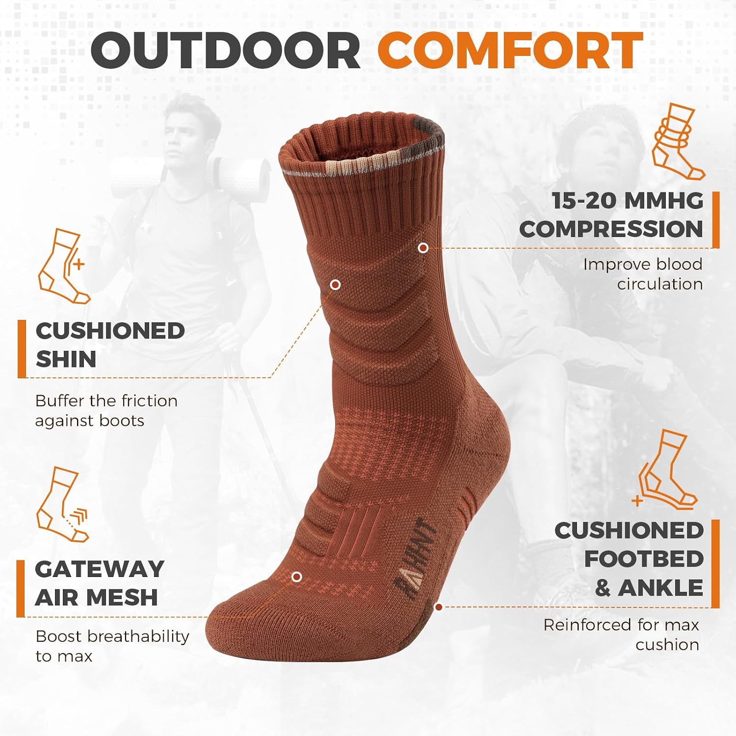 Detalle 2 de Merino Wool Thermal Walking Socks 3 Pairs