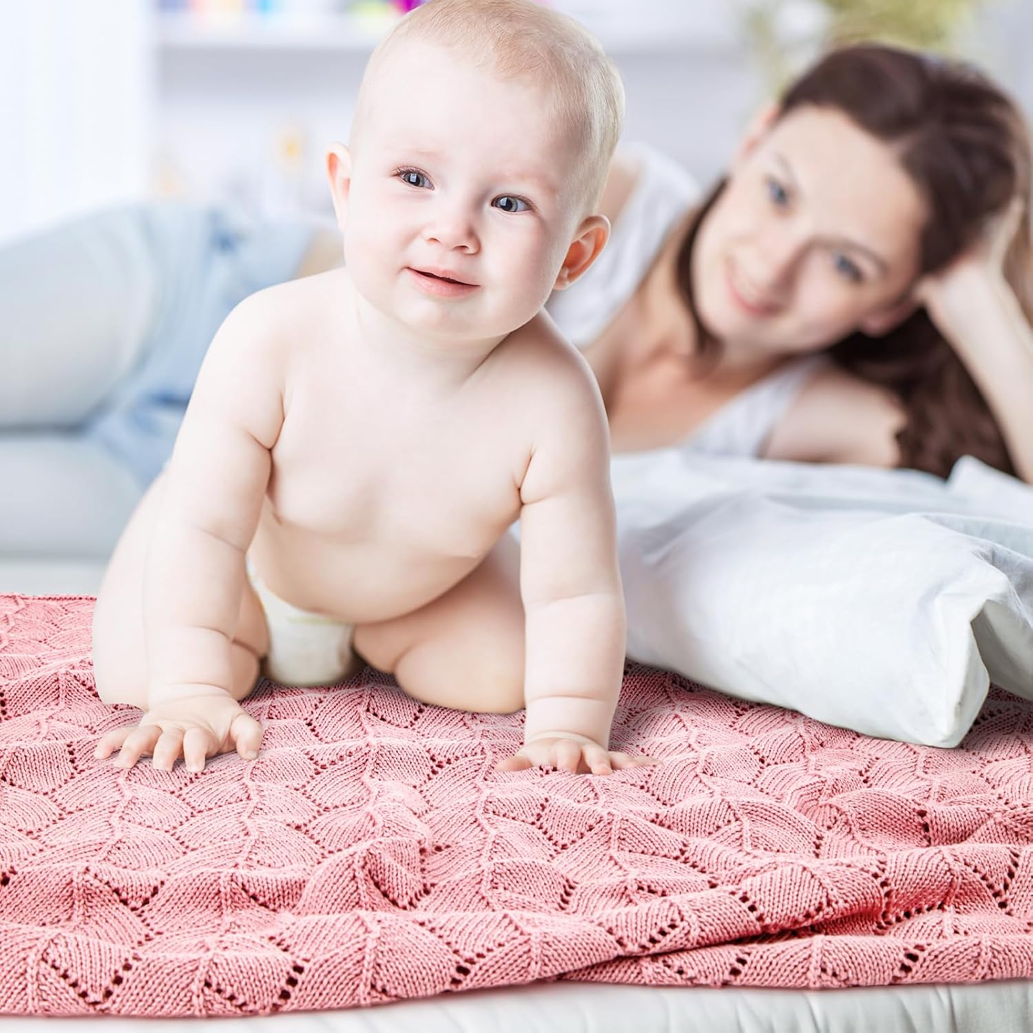 Thumbnail 4 de Loyfoky baby blanket, 100x80cm cotton knit