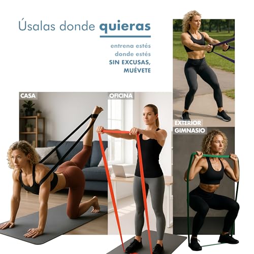 Thumbnail 4 de PORTENTUM Gomas elasticas musculacion – Set de 10 bandas de resistencia (4 niveles) para entrenamiento en casa