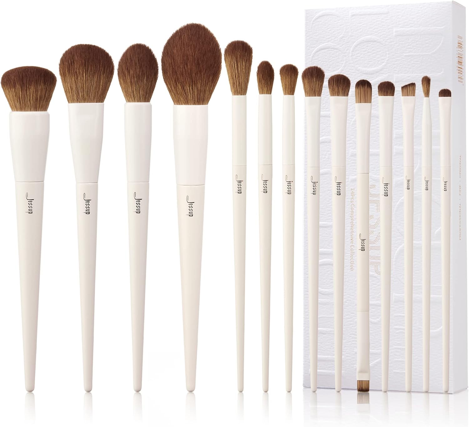 Thumbnail 6 de Jessup set de 5 pinceaux maquillage visage (poudre, blush, contour, surligneur) Gris clair T493
