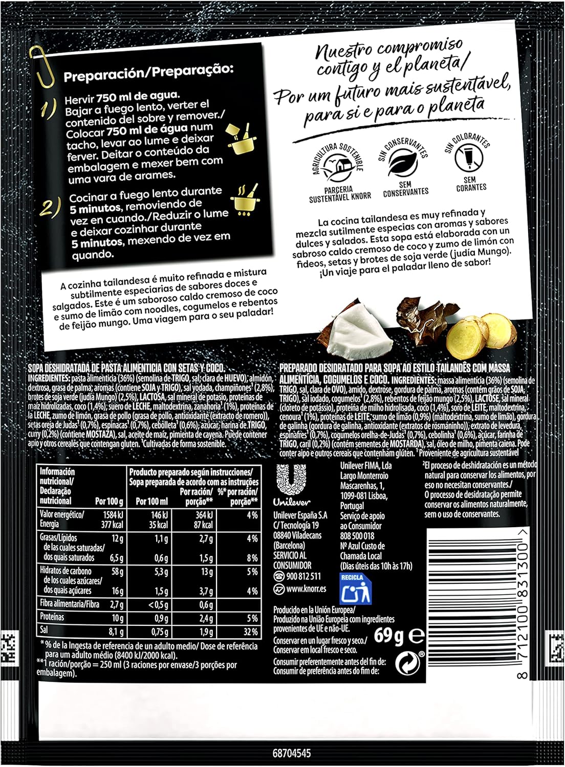 Thumbnail 1 de Knorr Sopa Thai Deshidratada 69g 🍜