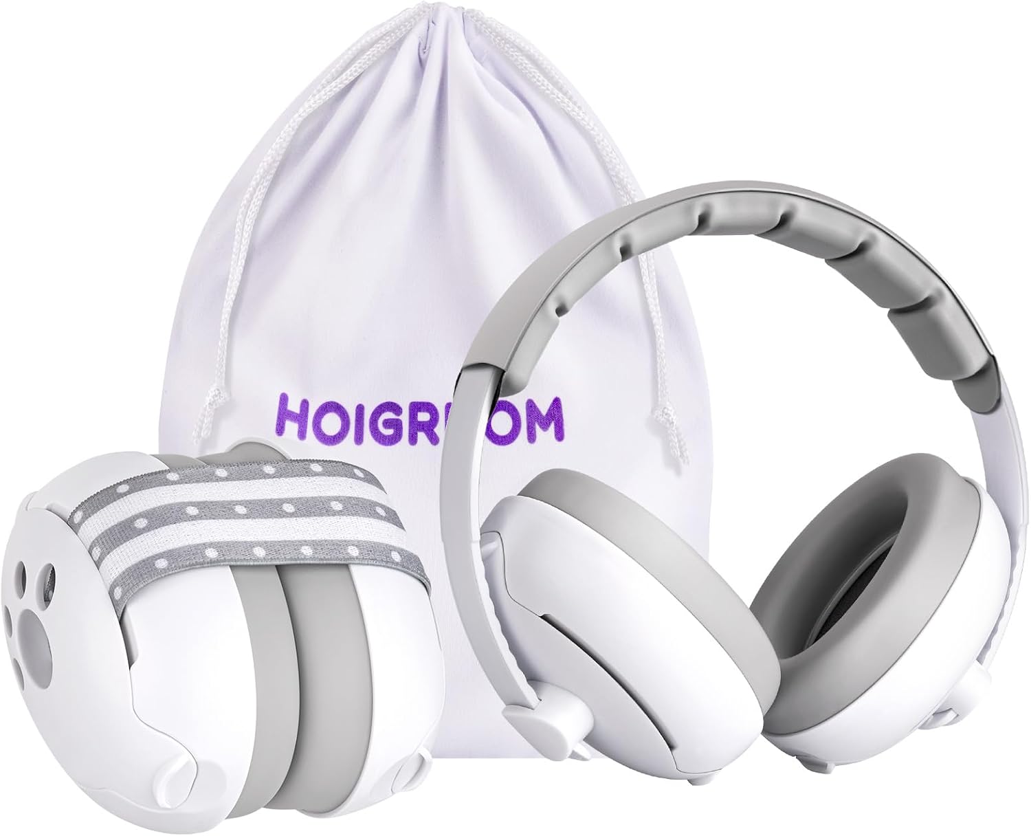 Detalle de HOIGRBOM 2-in-1 Baby Ear Muffs, 24 dB Noise Reduction, Adjustable Headband
