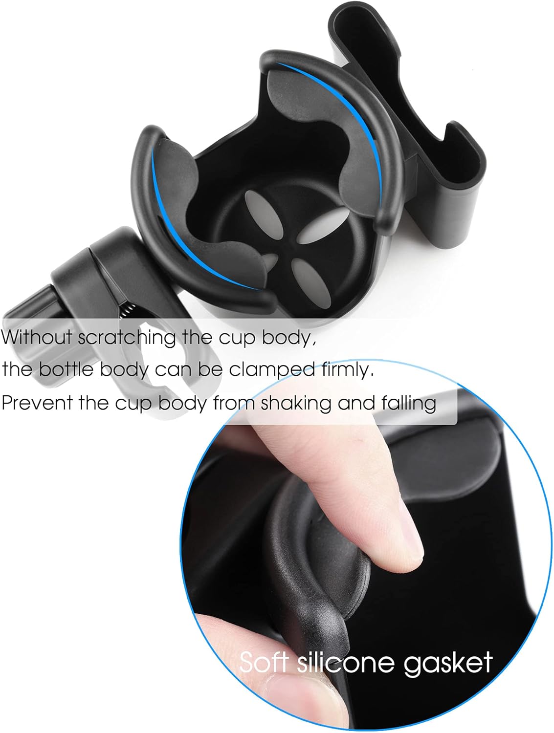 Detalle de Mr.Power Mic Stand Cup Holder with Phone Holder (Universal 2-in-1) for Boom & Music Stands