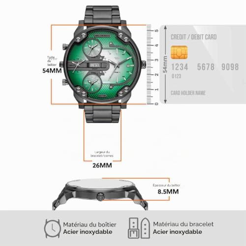 Thumbnail 6 de Diesel Montre Mr. Daddy pour Homme — Quartz Multifonction, 3 Aiguilles, Bracelet Acier Inoxydable