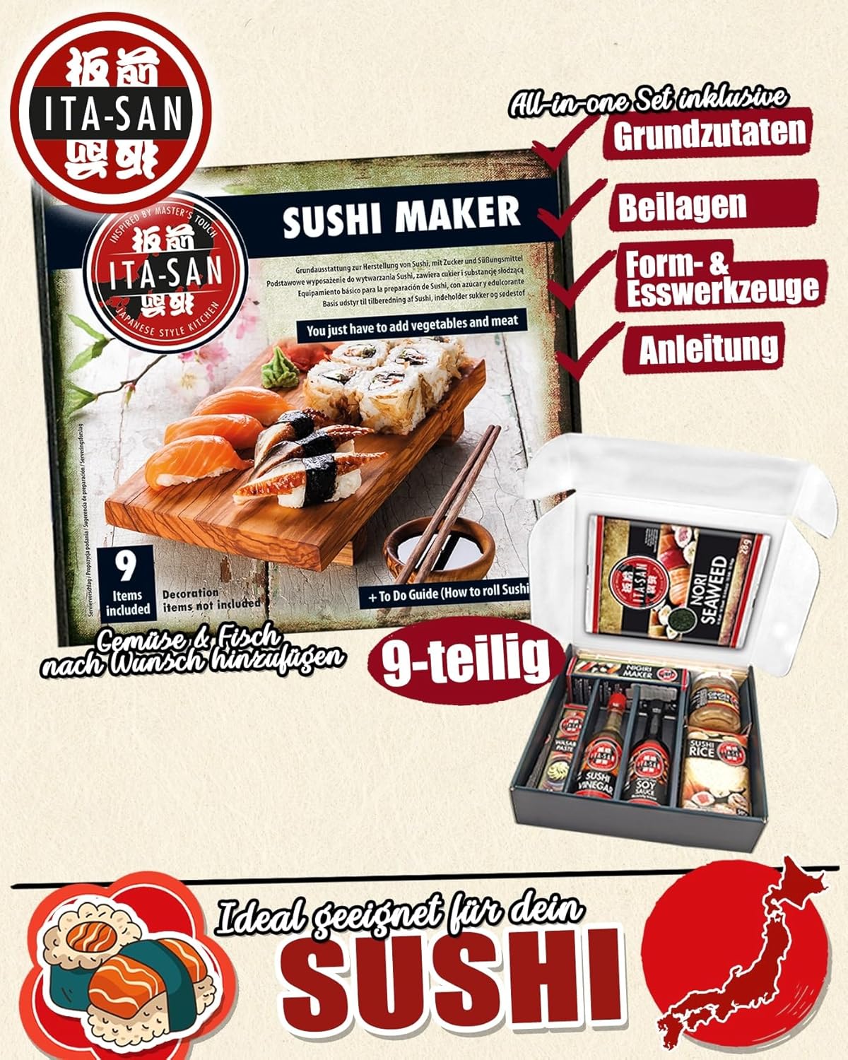 Thumbnail 1 de ITA-SAN Coffret à sushi 9 pièces 🍣