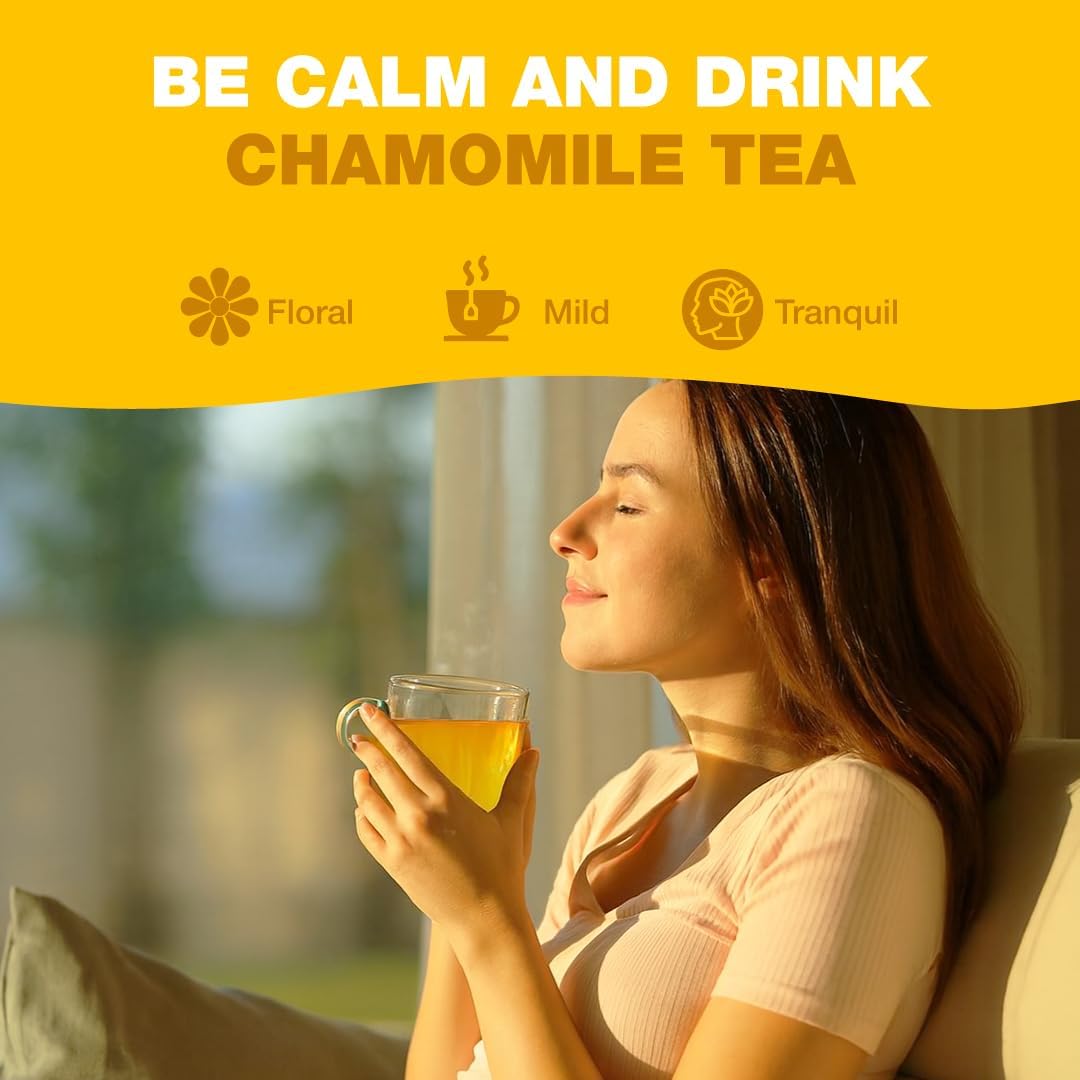 Detalle de HANDPICK Tisane de Camomille – 100 Sachets Écoresponsables, Sans Caféine & 100% Fleurs de Camomille Pur