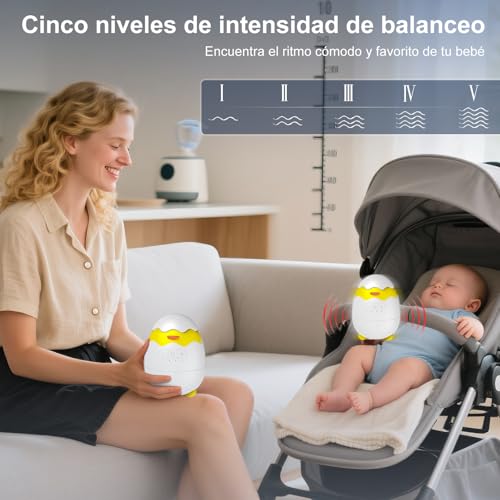 Detalle 2 de Robofun Baby Rocker columpio para cochecito con temporizador (30-60-90 min) y 5 niveles de intensidad