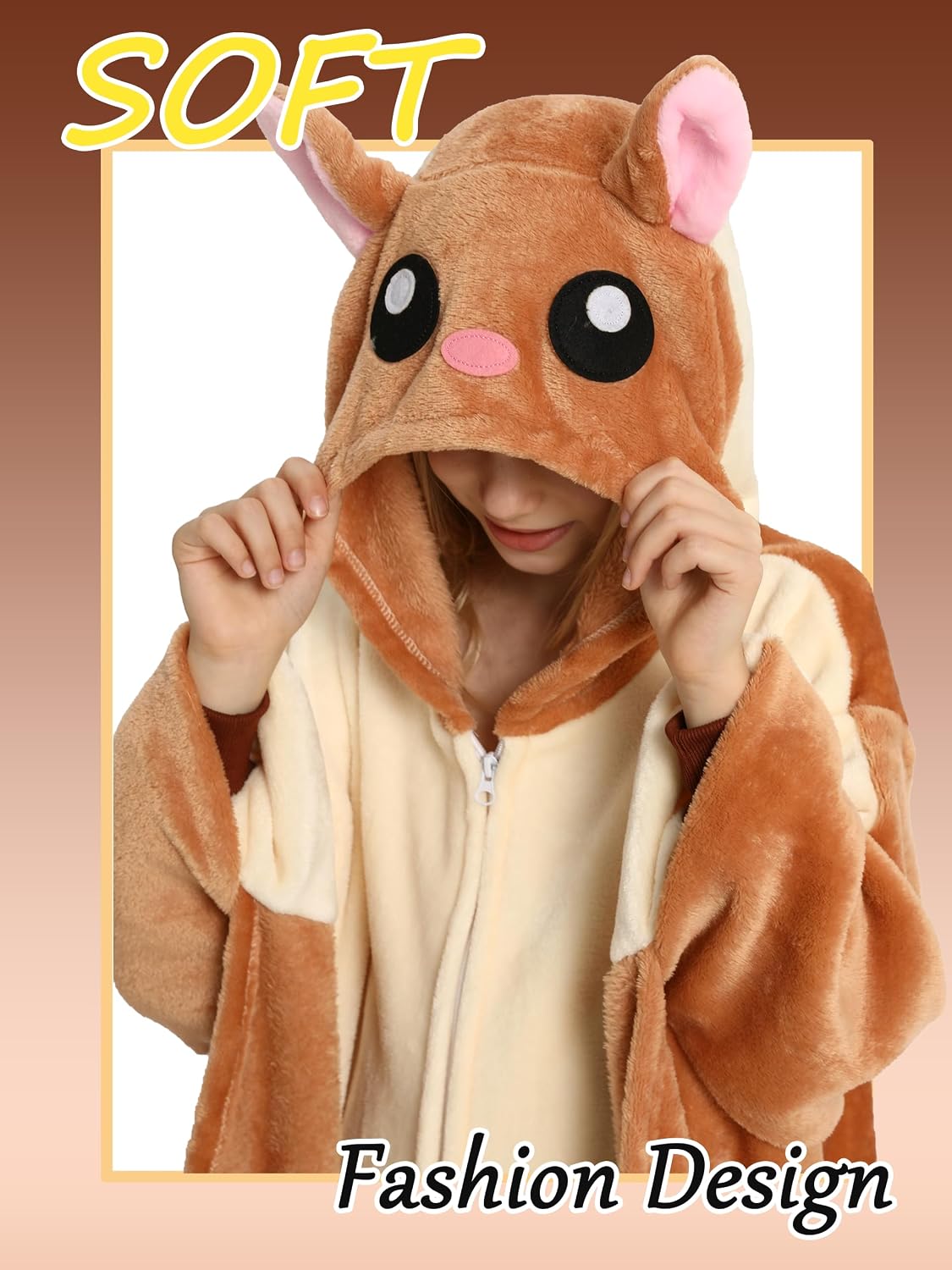Detalle 2 de LONULAIN WXETSY Kids' Animal Onesie Pajamas, Hooded Flannel Fleece Costume