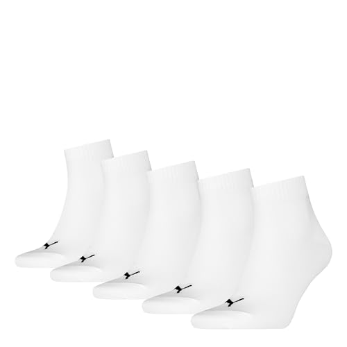 Detalle de PUMA Unisex Quarter-Socken im 5er-Pack – weiche Baumwolle und flache Zehennaht