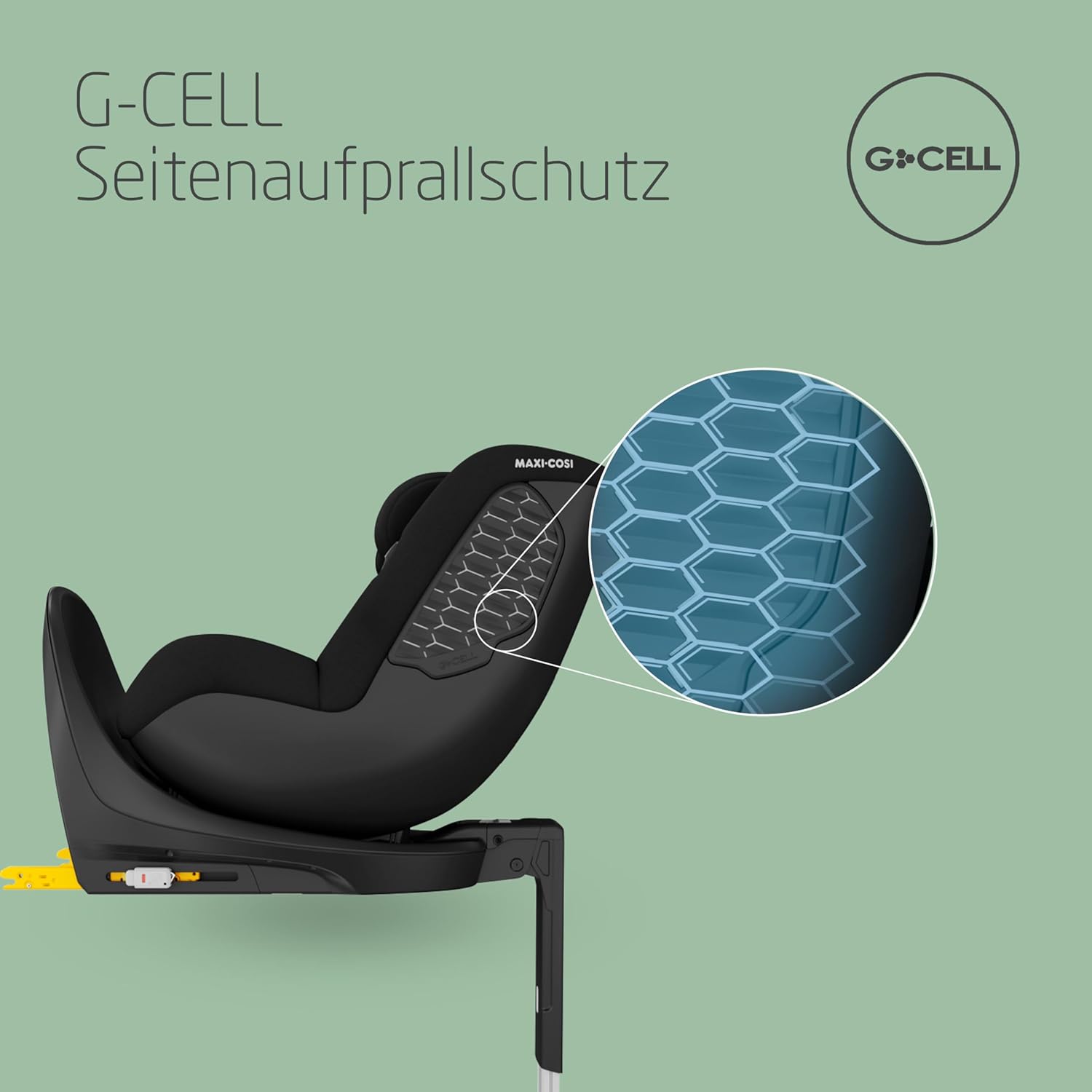 Detalle 2 de Maxi-Cosi Mica 360 S Comfort: Drehsitz mit 360° FlexiSpin, atmungsaktiven Stoffen und G-CELL Schutz für 0–4 Jahre