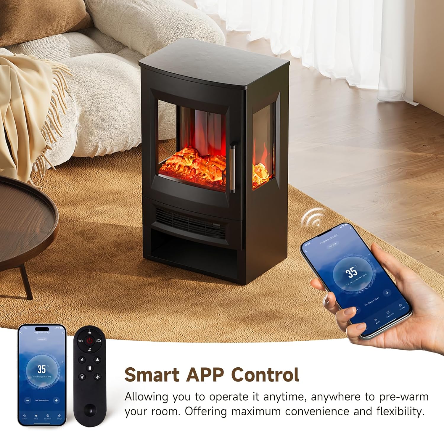 Thumbnail 2 de INMOZATA electric fireplace stove keyword 1800 W