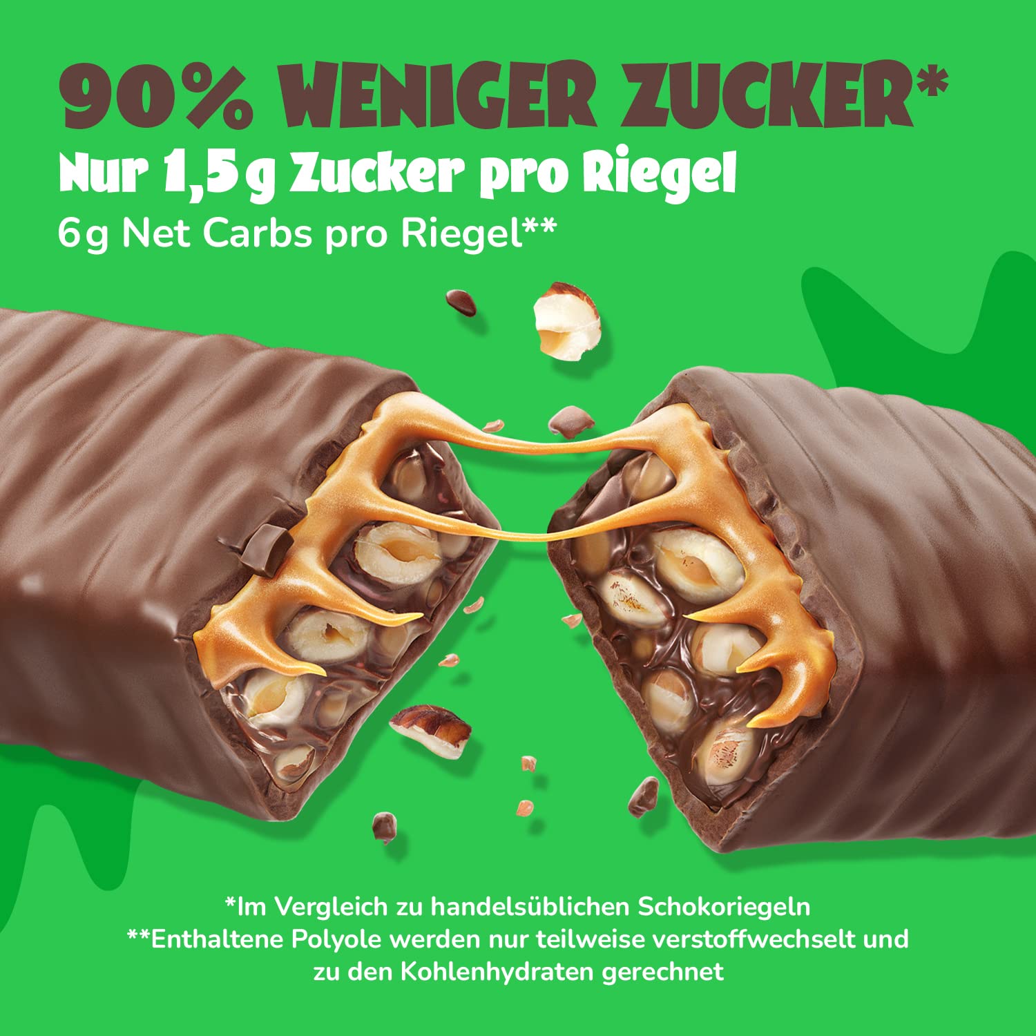 Thumbnail 4 de AHEAD Keto Riegel Haselnuss-Karamell mit echtem Kakao – 18 x 35 g, low carb ohne Zuckerzusatz