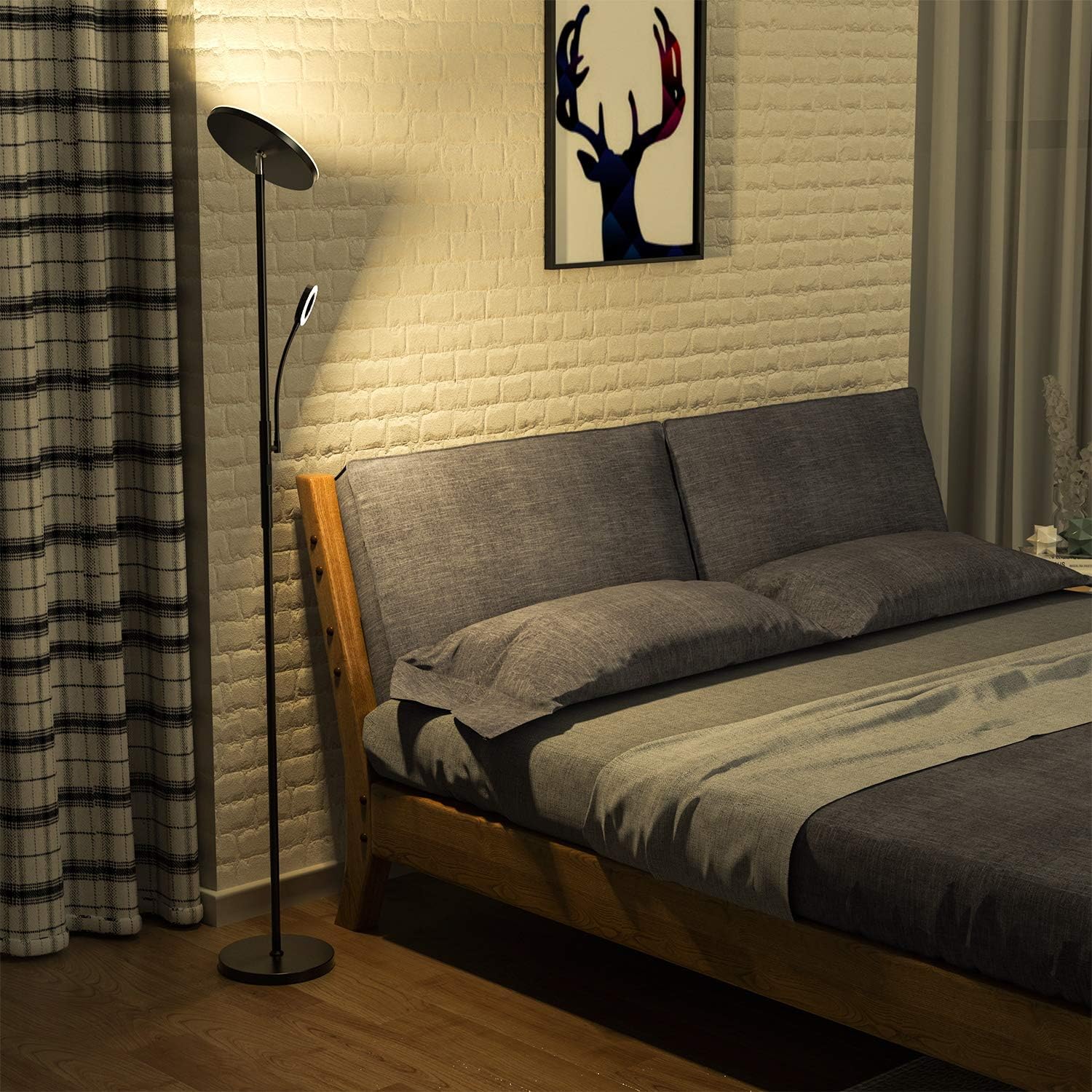Thumbnail 5 de Modlicht 35W LED-Stehlampe dimmbar schwarz mit Leselampe, Fernbedienung & Touch, 4200 lm, 3000–6000 K