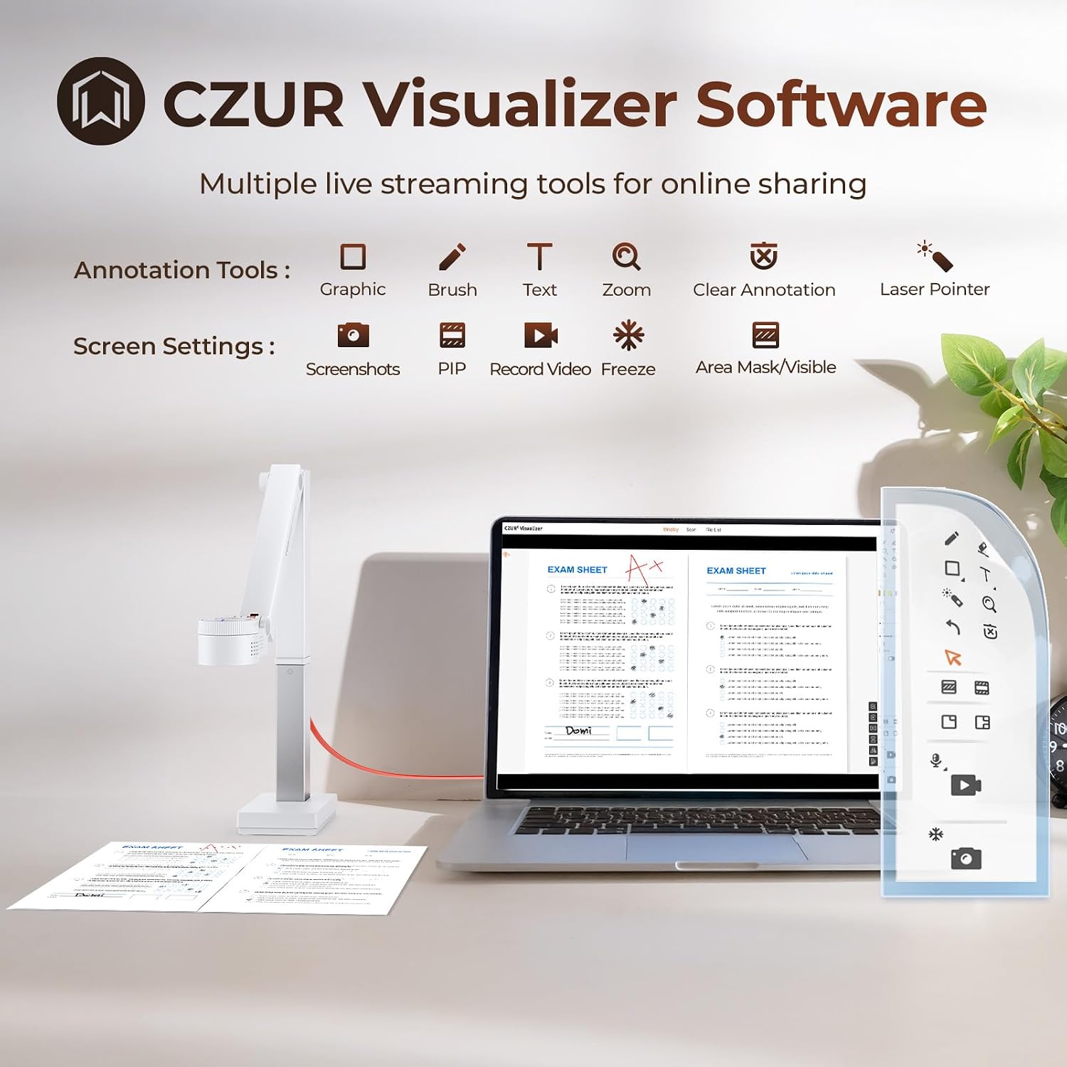Detalle 2 de CZUR Fancy S Pro 12 MP per documenti 4K