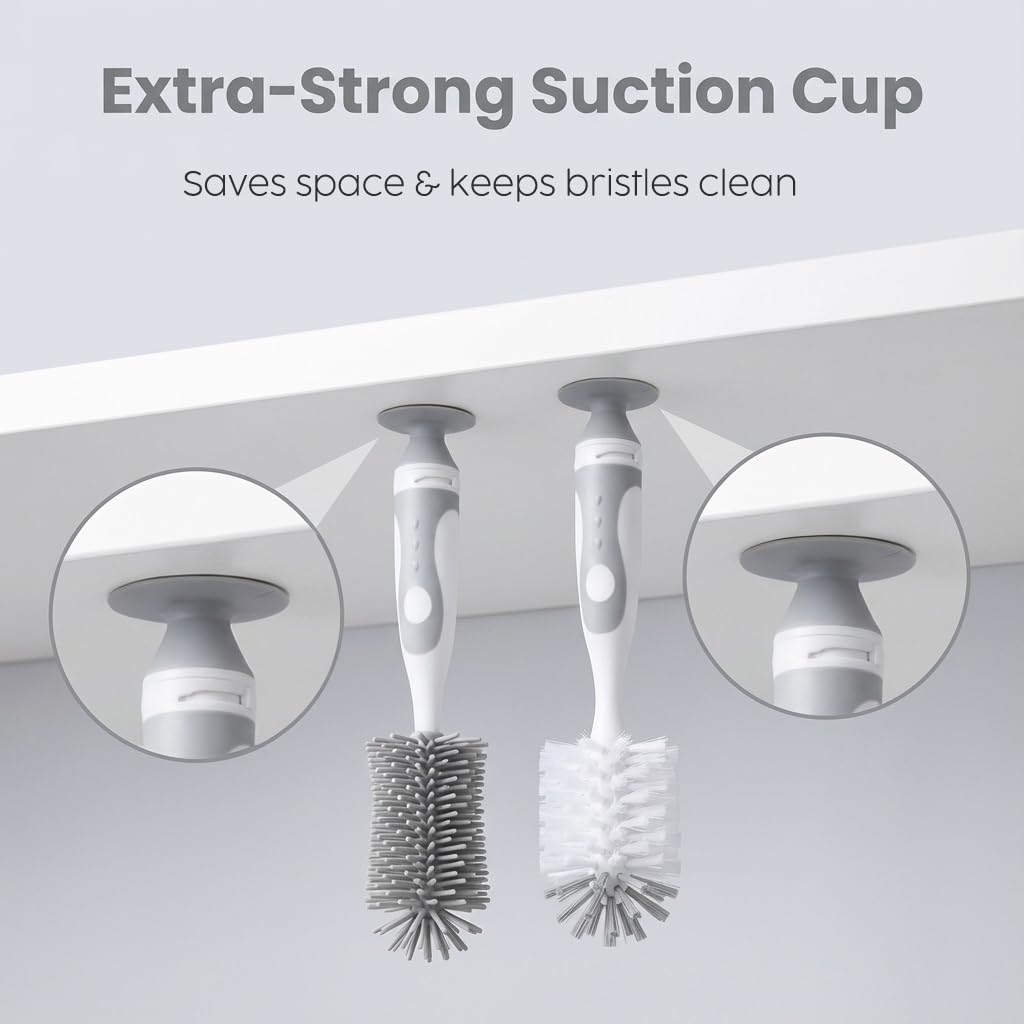 Thumbnail 6 de Ariseno 7-in-1 Baby Bottle Cleaner Set with Nylon & Silicone Brushes, Gray