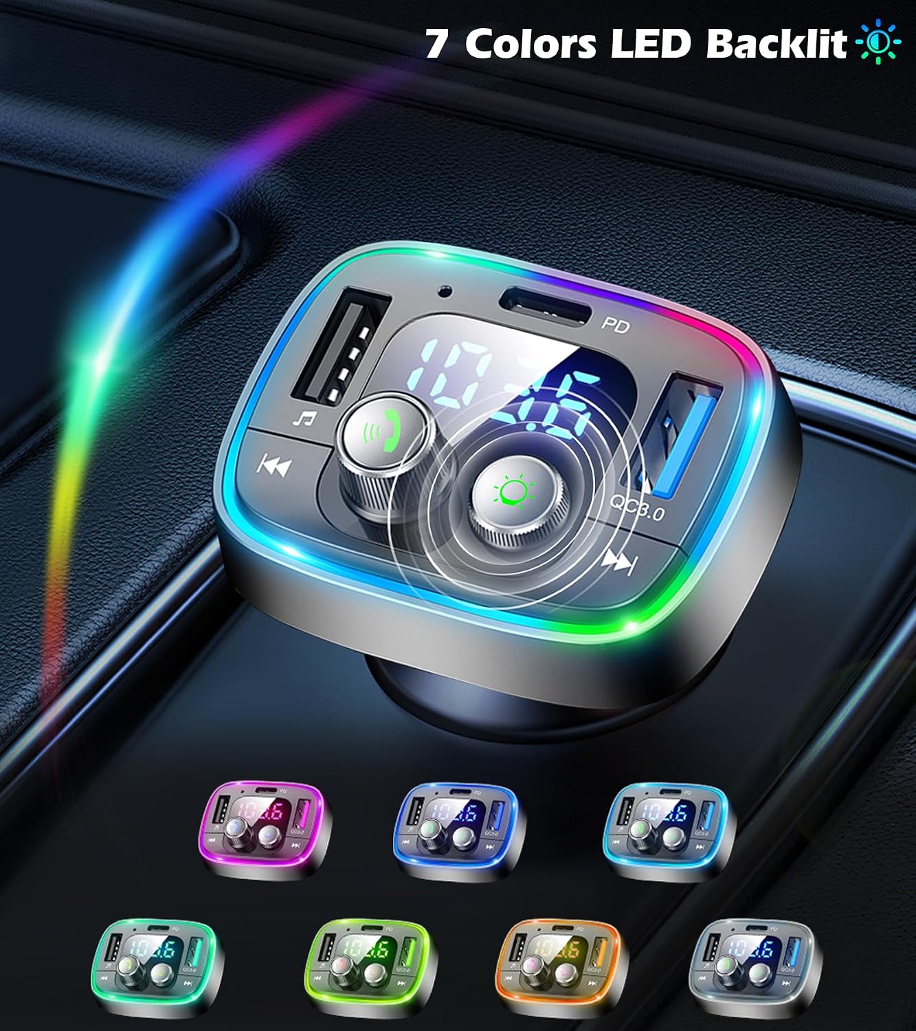 Thumbnail 6 de LIHAN USB C Bluetooth 5.4 Car Adapter — FM Transmitter