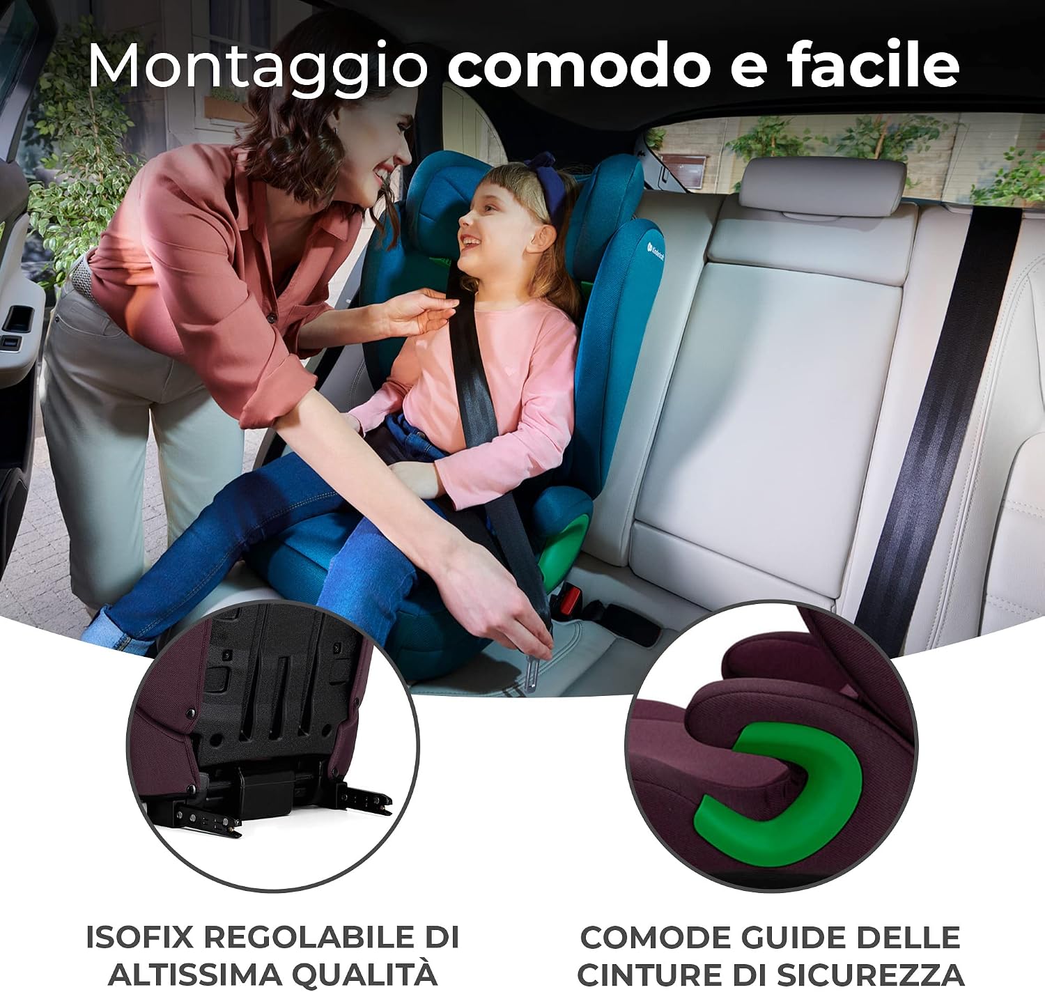Thumbnail 4 de Kinderkraft JUNIOR FIX 2 I-SIZE Seggiolino auto 15-36 kg | ISOFIX, poggiatesta regolabile, Borgogna