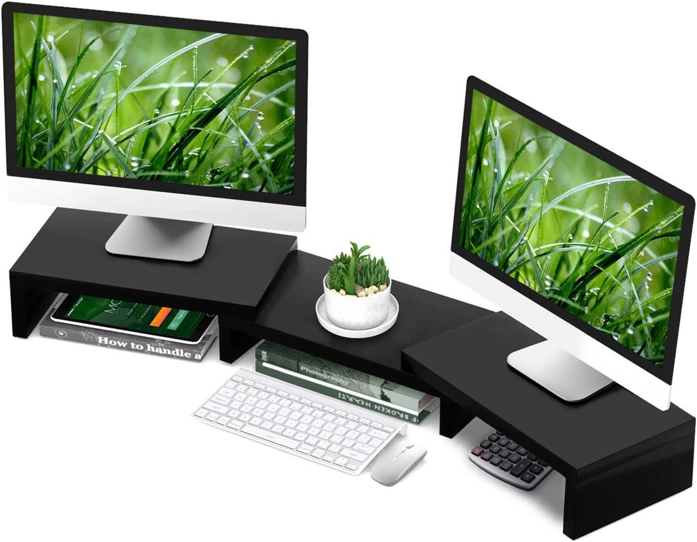 TAVR Dual Monitor Stand Riser for 2 Monitors 43.3" 🖥