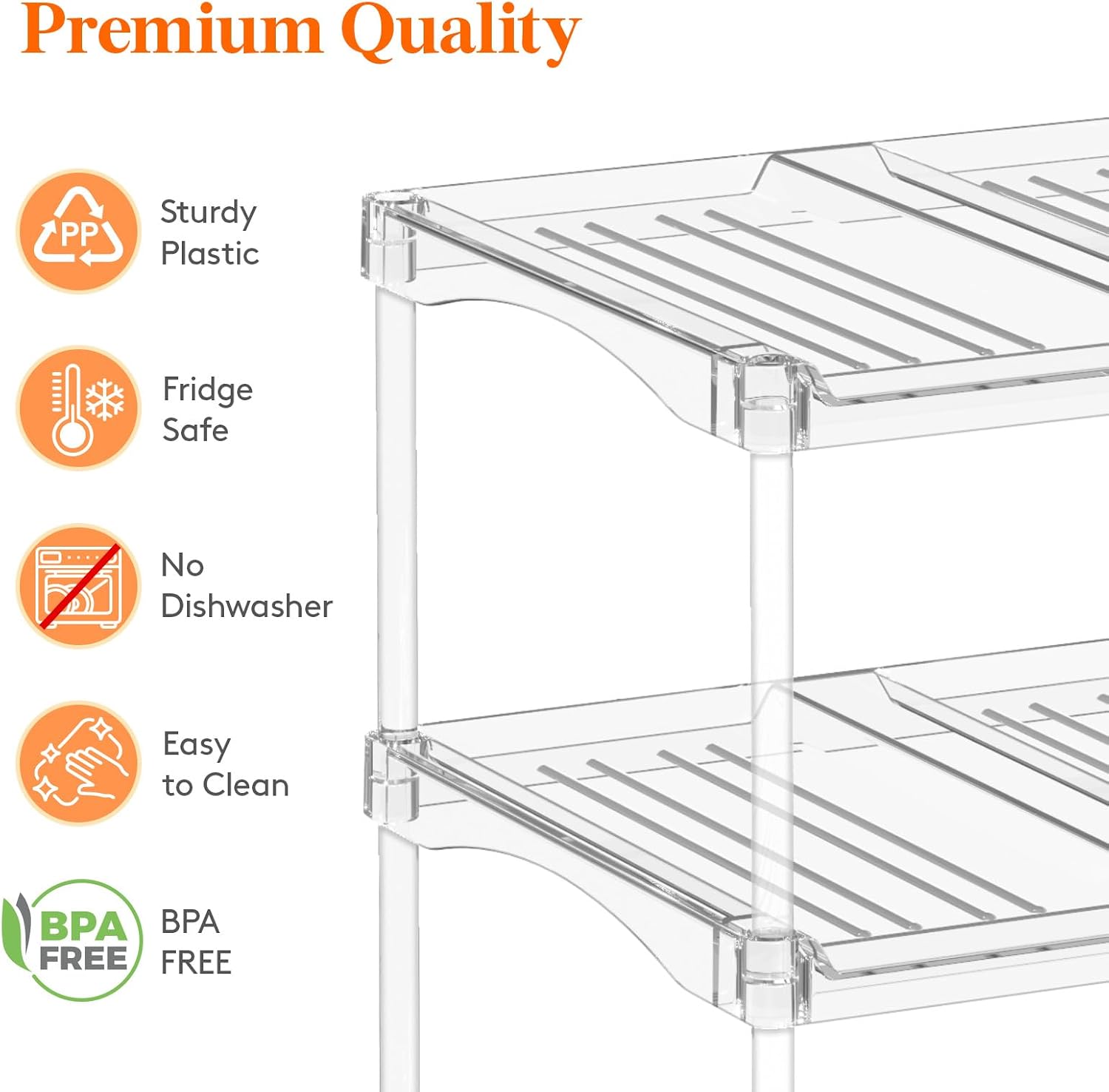 Thumbnail 6 de Lifewit 25073 Stackable Bottle Organiser, 4-Tier Clear Plastic, 12 Bottles