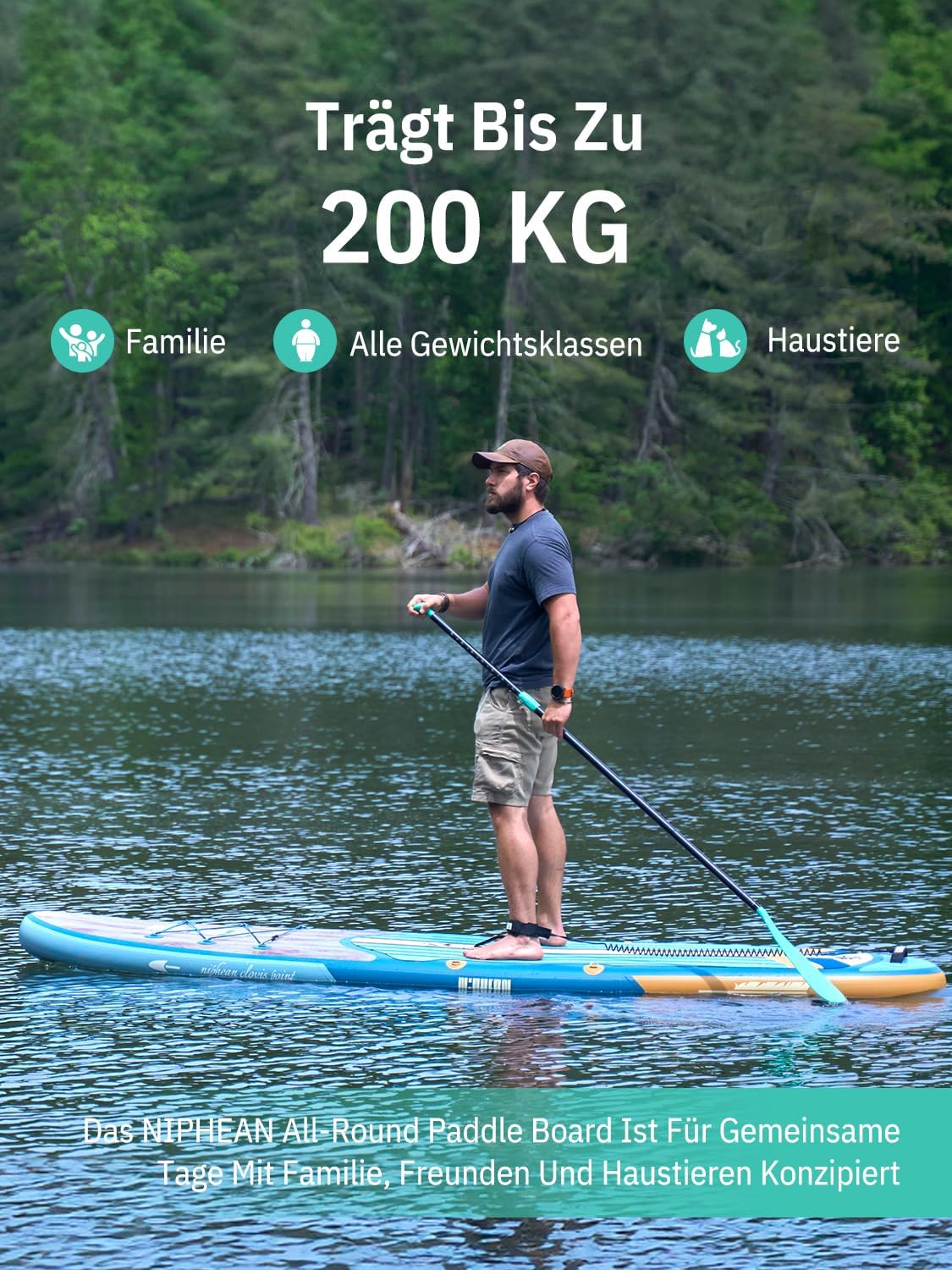 Thumbnail 4 de niphean Stand-Up-Paddleboard 320 cm inkl. Sitz & Zubehör (bis 200 kg Tragkraft)