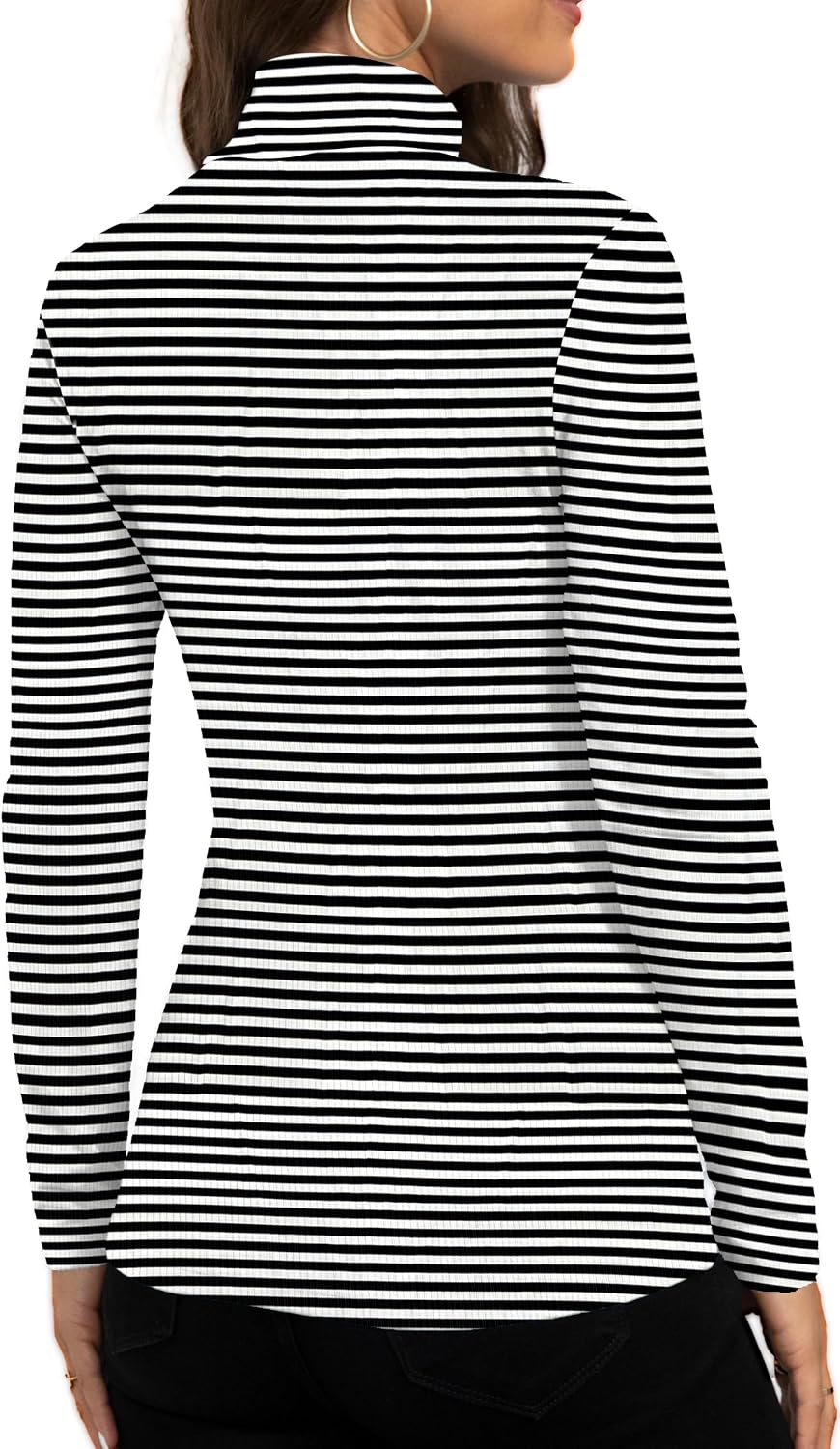 Detalle de DUOEASE Rollkragenpullover Damen Basic – langärmeliges Longsleeve mit Rollkragen für Herbst & Winter
