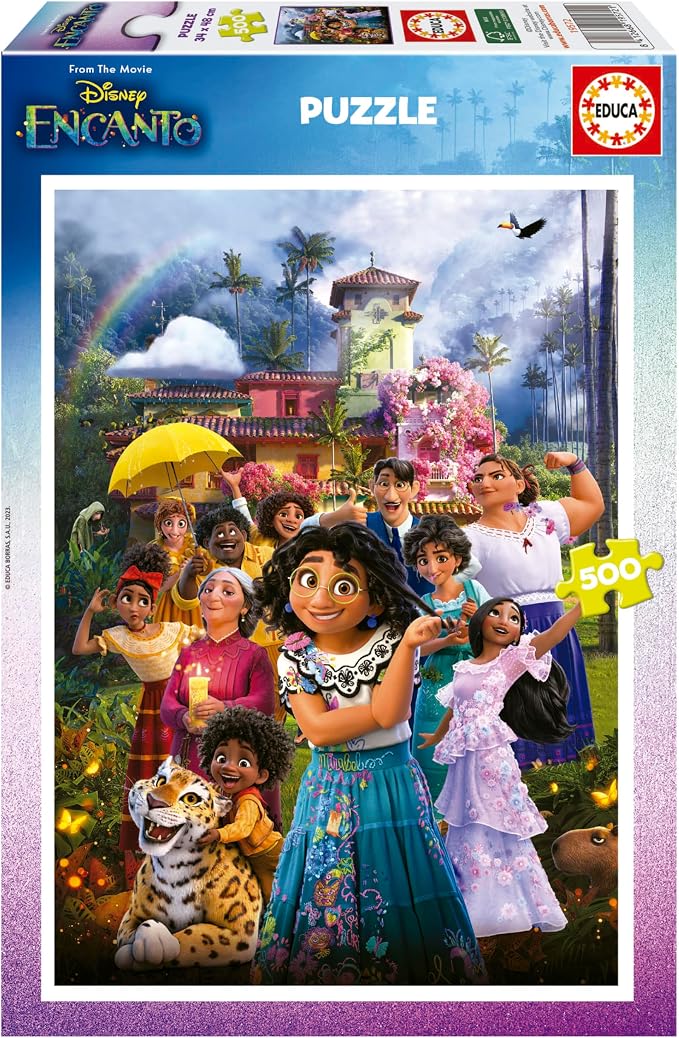 Detalle de Educa Puzzle Disney Encanto de 500 Piezas 🧩 Incluye Pegamento, 34x48 cm