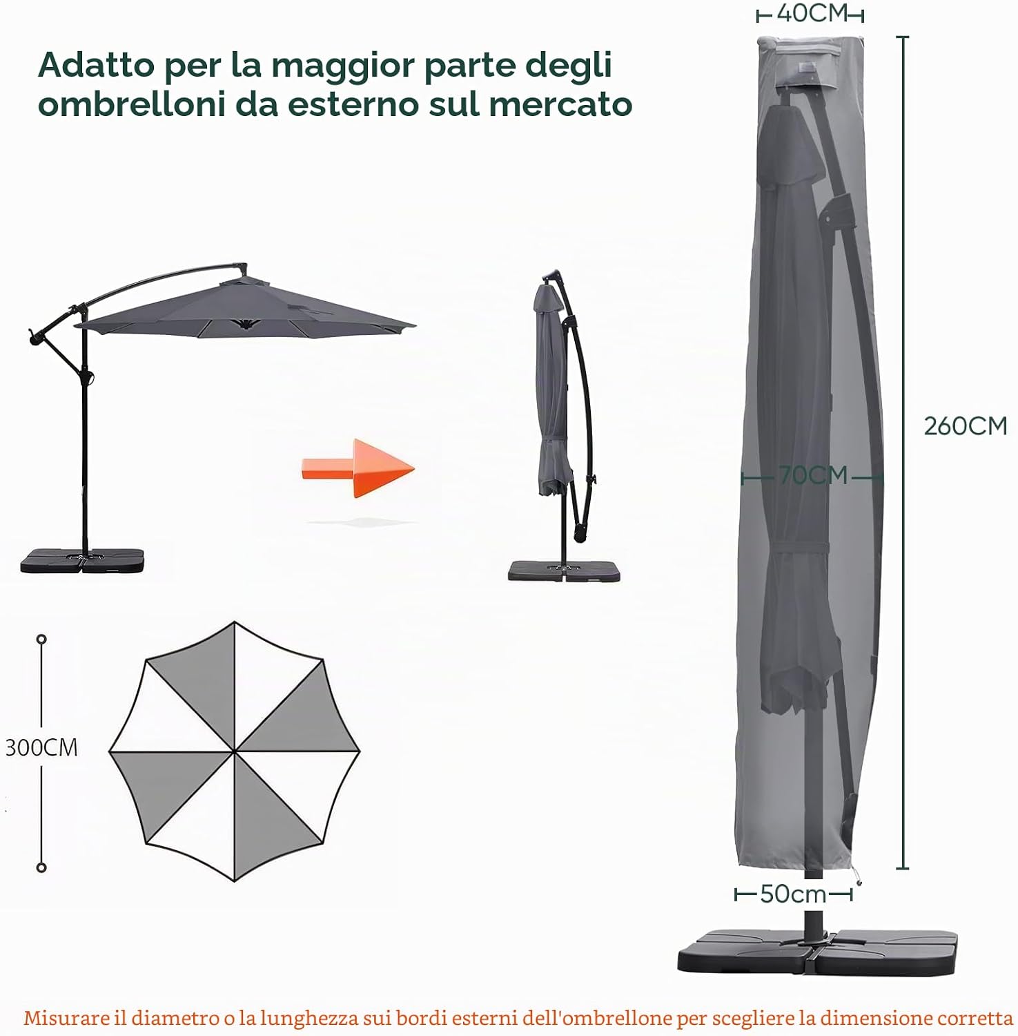 Detalle 2 de Sekey Custodia Ultra Resistente per Ombrello 260x65cm